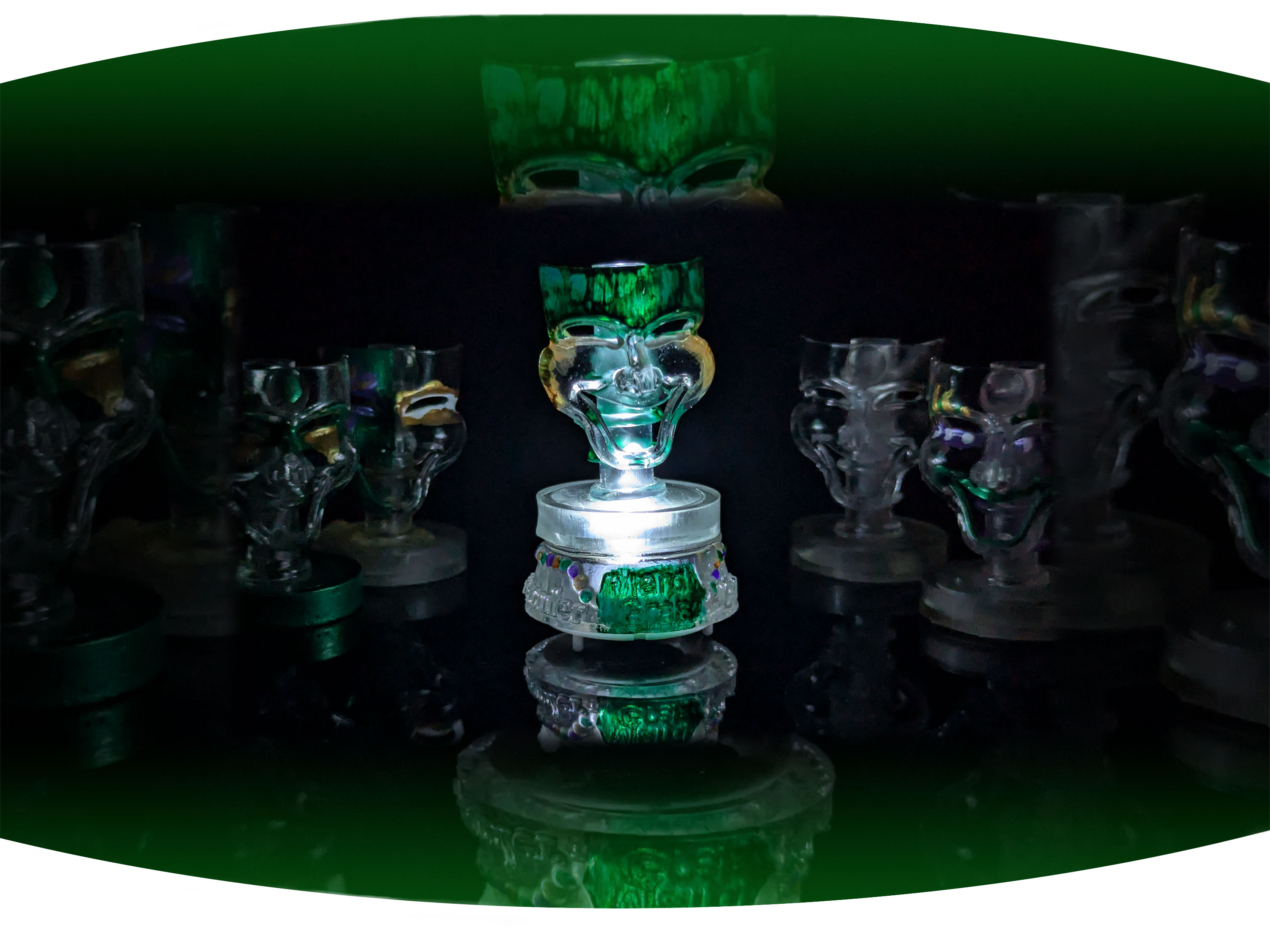 Close up of white screen printed  t-shirt with the black text Bywater with red stamp across it that says gentrified